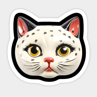 Retro Kitschy Cat Heads Sticker